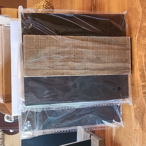 6-5 X 6 Inch Mini Tabletop Chalkboard Signs with Vintage Style Wood Base Stands - Picture 4 of 4